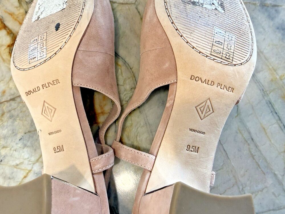 Donald Pliner Rosette Suede Slingback Heel Memory Foam Leather Insole Size 9.5 M - Picture 9 of 13